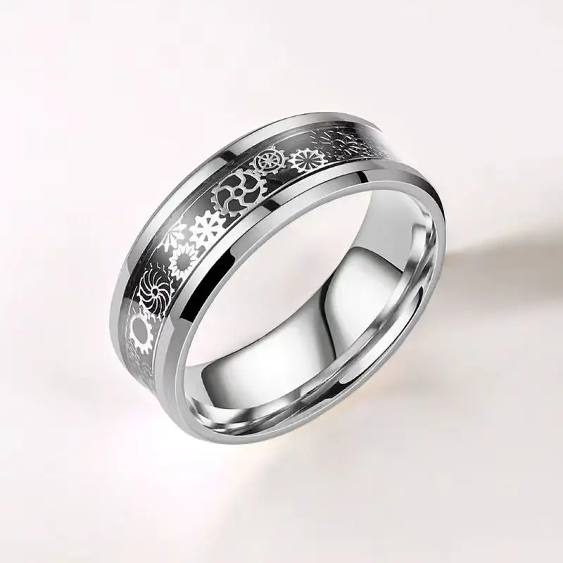 Mechanical Gear Fashion Jewelry High Quality Stainless Steel High Quality Simple Design Women Men Ring