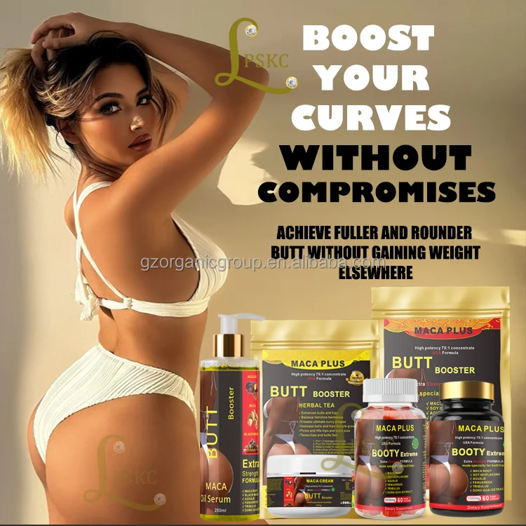2024 Hot-Sale Ultimate Big Butt Lifter Maca Herbal Hip Butt Enlargement Set Black Maca Oil Serum Pills For Hips And Butt Booster