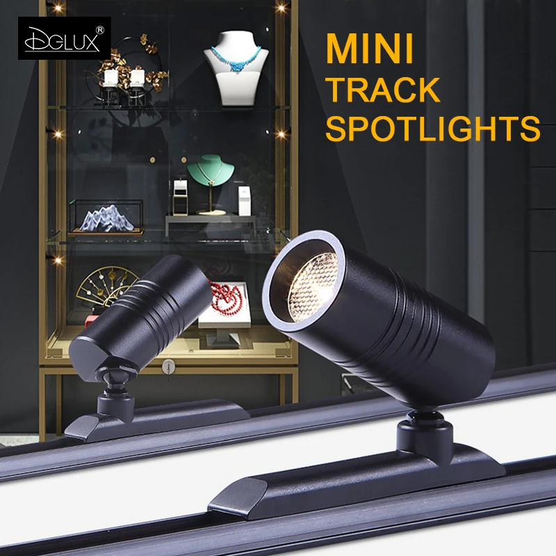 DGLUX Jewellery Display Showcase Lighting Watch Cabinet LED Mini Spotlight Track Light
