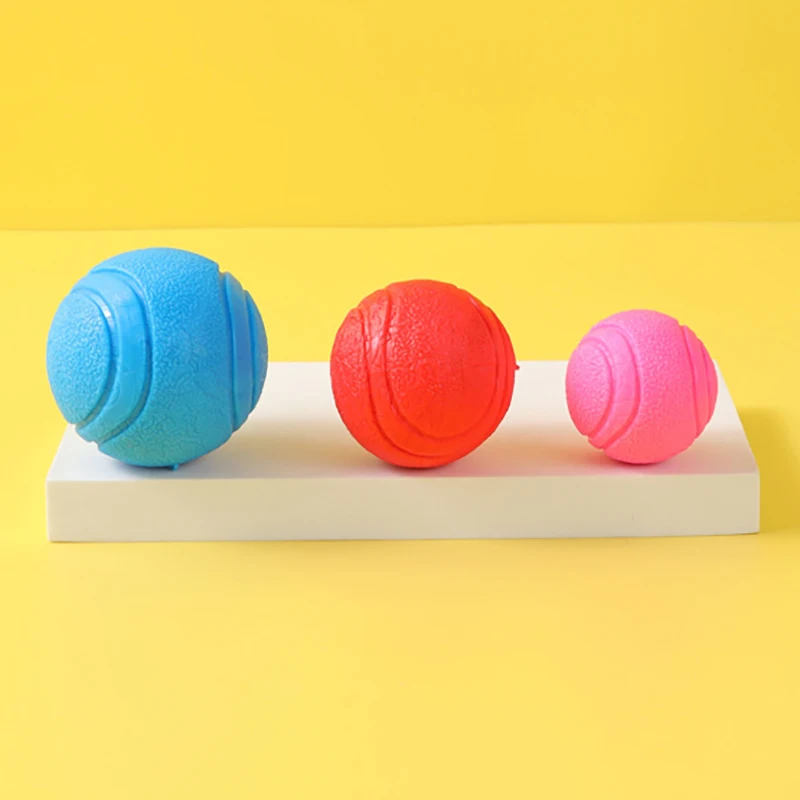 Rarewe Pet Products Dog Chew Toys Rubber Pattern Solid Elastic Ball Strong Bite Resistance Dog Training Ball Chew Toys