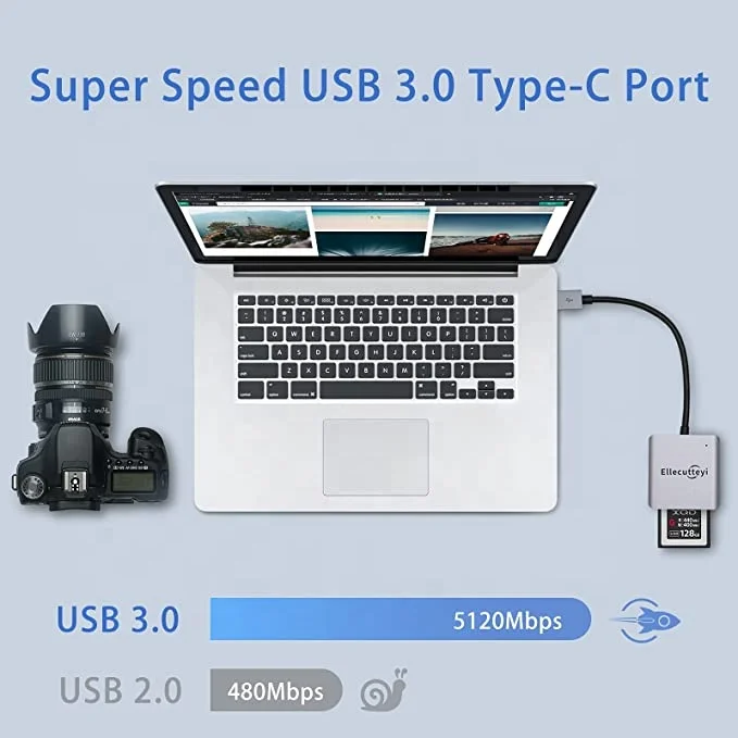 3 In 1 Sd Tf Cf Usb 3.0 Xqd Memory Card Reader