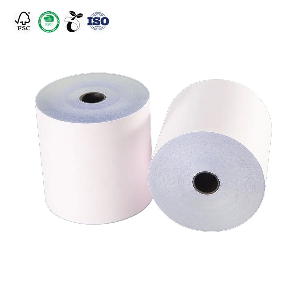 75mm*75mm 3 Ply Carbonless POS Paper Wholesale Customized NCR Receipt Paper Rolls