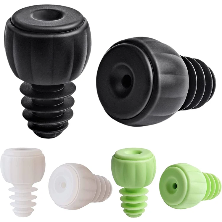 Food Grade Universal Silicone Vacuum Wine Bottle Stopper Reusable Wine Corks Beverage Bottle Stopper