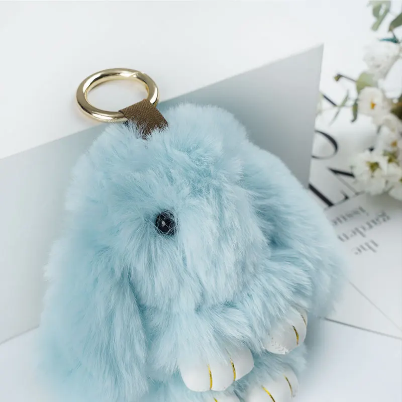 Rex rabbit fur costume dead rabbit Keychain plush cute rabbit pendant jewelry keychain
