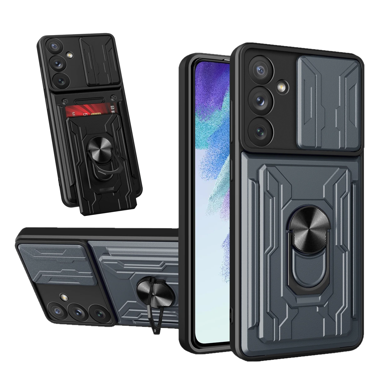 For Samsung Galaxy A73 A53 A33 A23 Anti-knock Phone Case For A72 A52 A32 Shockproof Camera protection With bracket card Cover