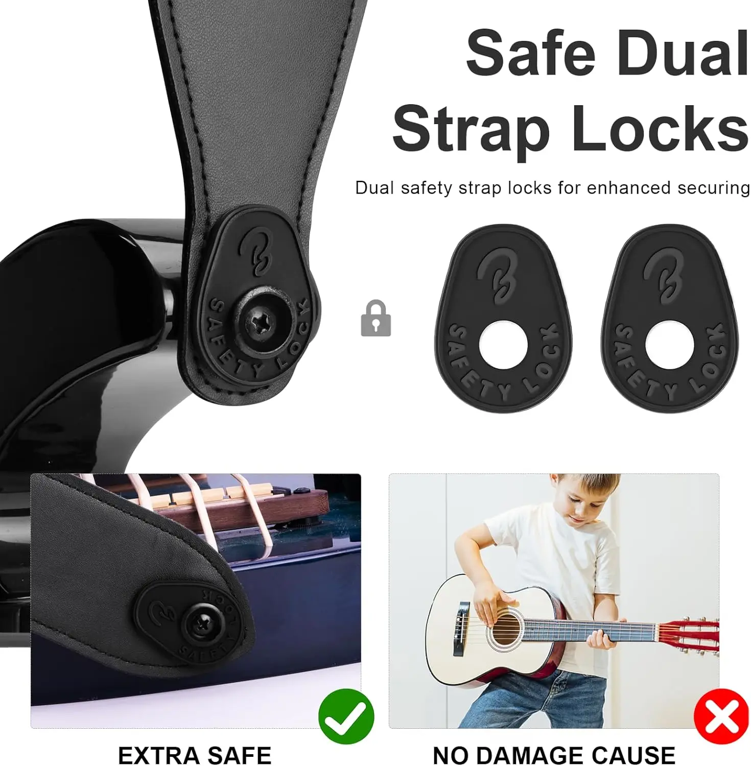 New Arrival High Quality Reusable Soft And Durable Silicone Guitar Strap Lock
