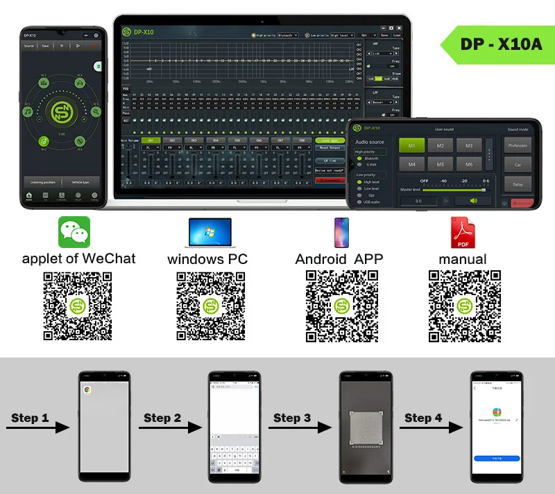 Sennuopu X10A car dsp processor audio amp power 24v car amplifier 4 channel