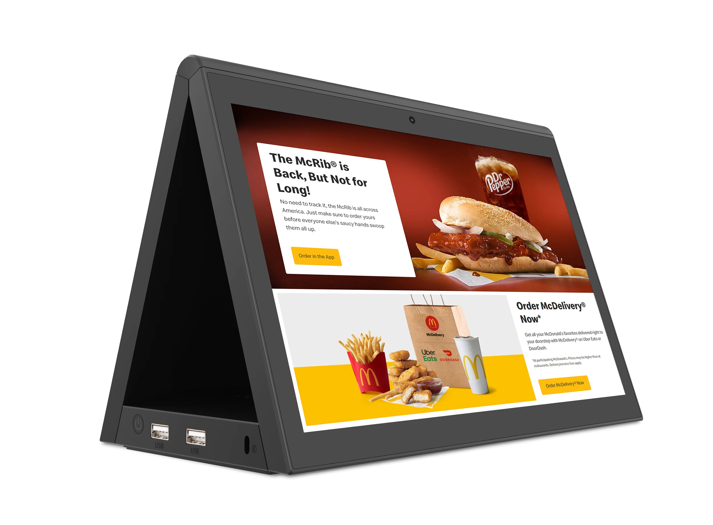 Wholesale Touch Double-Sided Screen Android 10.1 Inch Dual Display Digital 250CD Signage Desktop RK3288 OEM