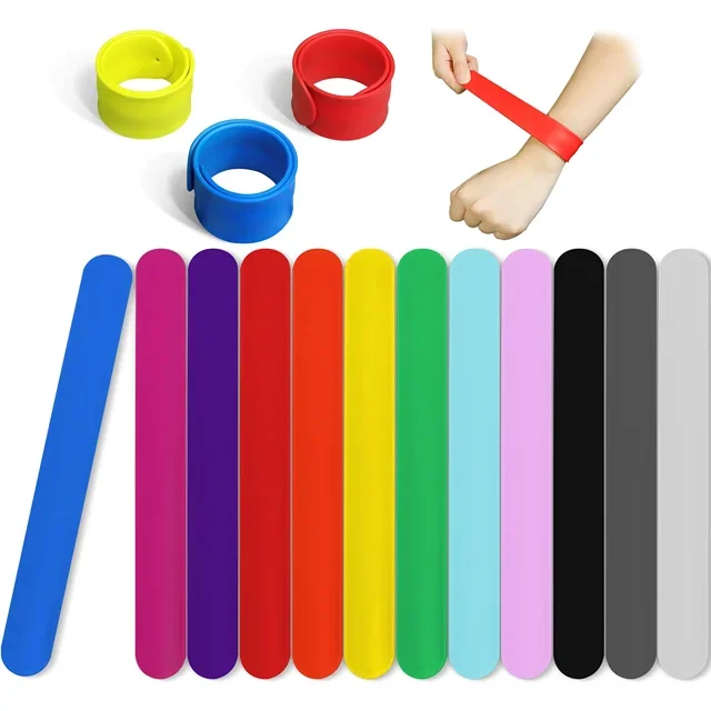 Wholesale Bulk Custom Silicone Slap Bracelet Rubber Snap Wristband Silicone Sports Slap Wristband