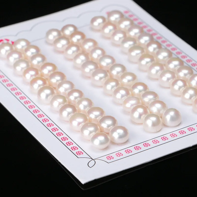 2A-4A Grade Freshwater Pearl Beautiful White 5-6mm Half Drilled Button Natural and Various Styles Loose Pearls