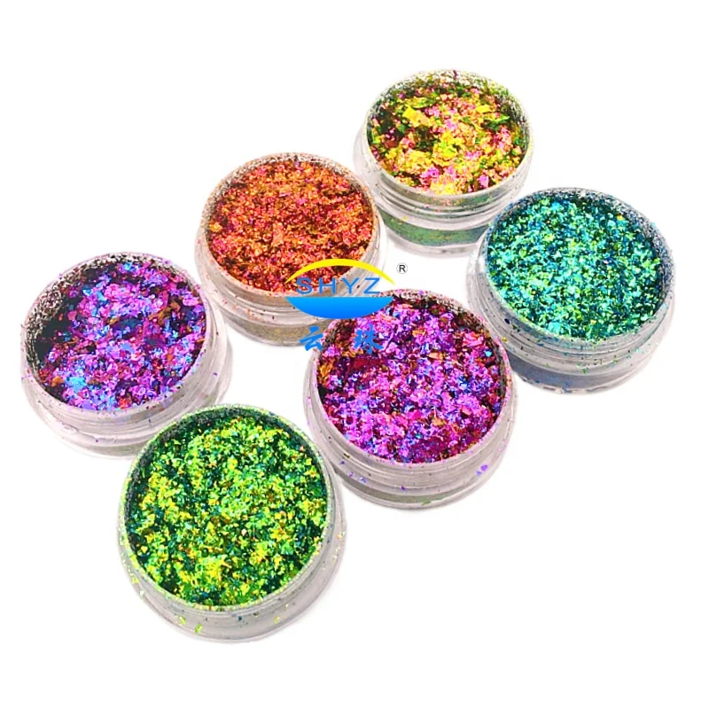Nail Polish Supchrome Metal Mica Pearl Glitter Inorganic Pigment Color Shift Super Chameleon Color Change Flake 231-545-4 CN;SHG