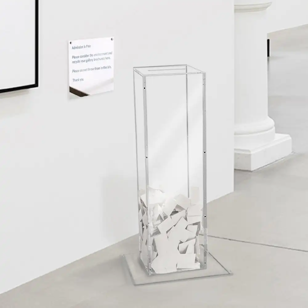 Clear Acrylic Lockable Ballot Box - Floor Standing Acrylic Ballot Box