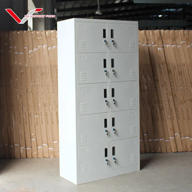 10 Door Steel Staff Lockers Furniture Metal Shoes Locker Commercial Cabinet Multi Doors Clothes Storage Mini Lockers