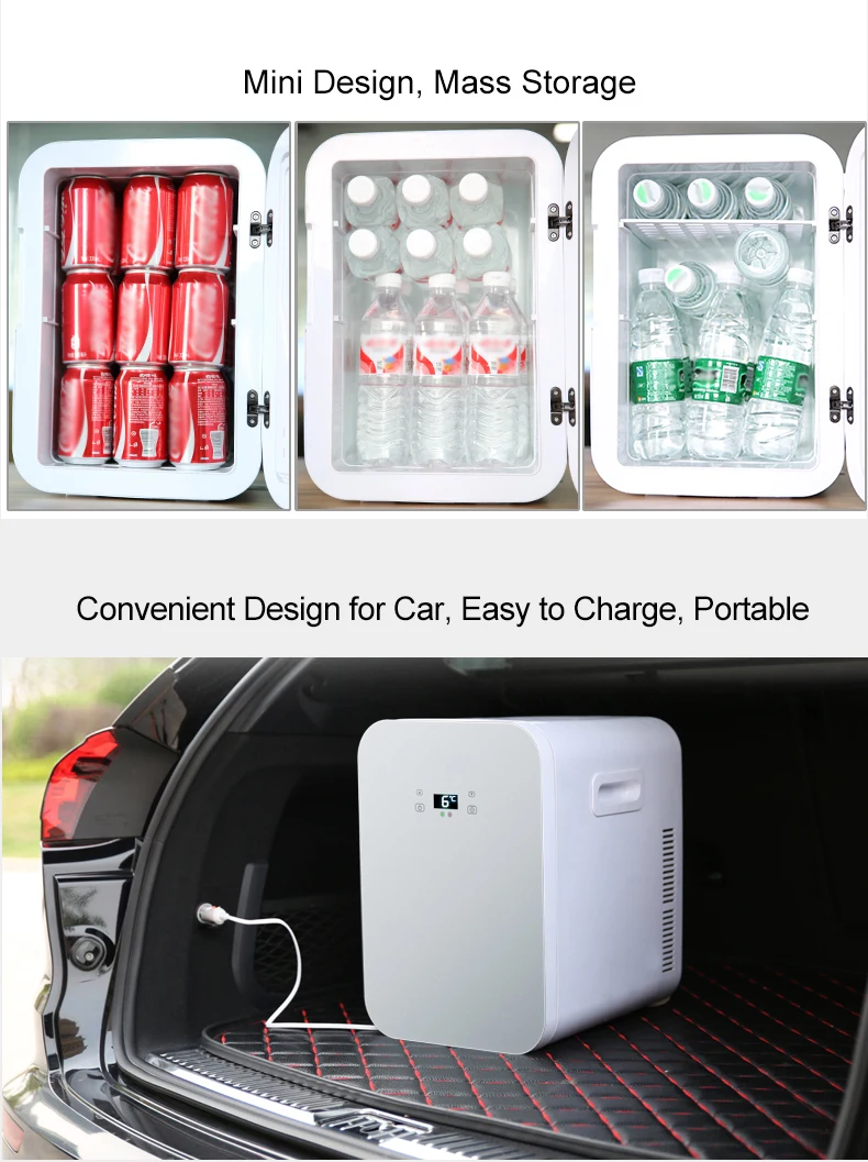 12V AC DC 20L Portable custom LOGO makeup drinks chocolate mini fridge car fridge for home outdoor bar hotel