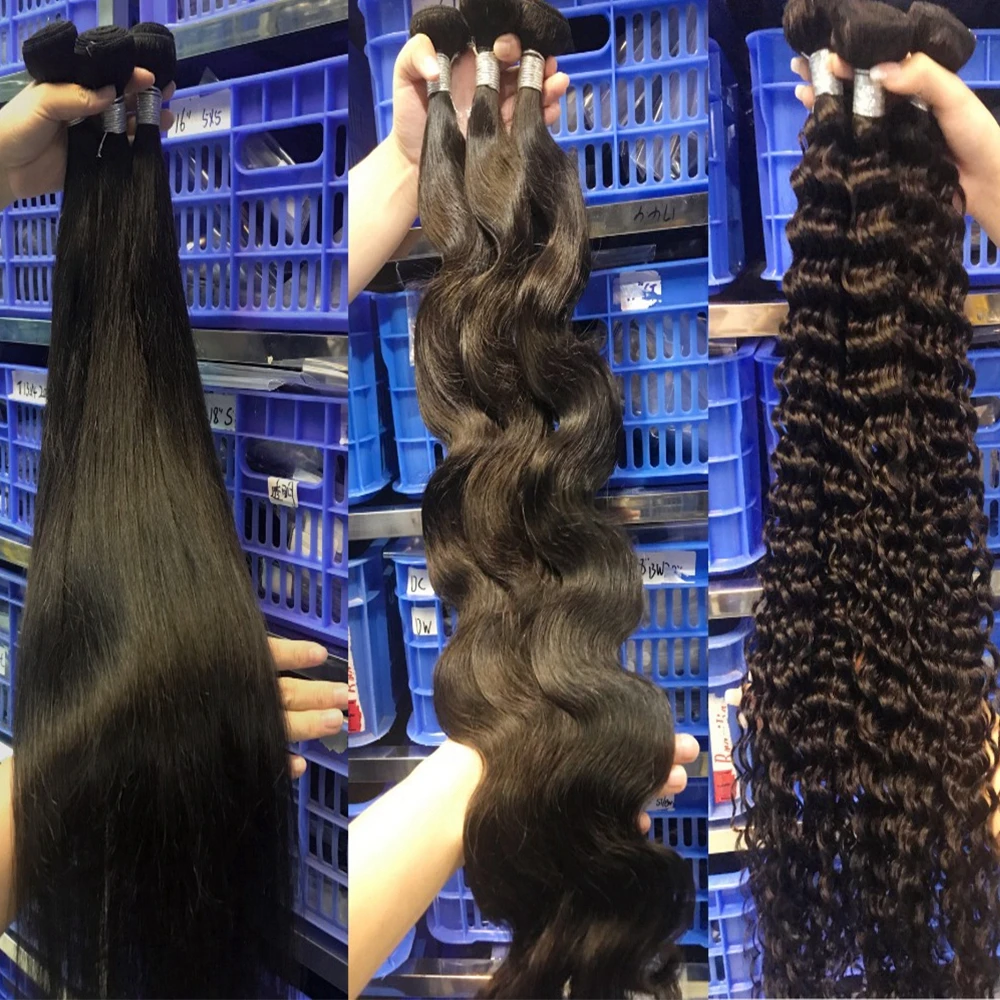 Wholesale Hot Sale China Suppliers Raw Indian Hair 1b Black Straight Salon Hair Extension