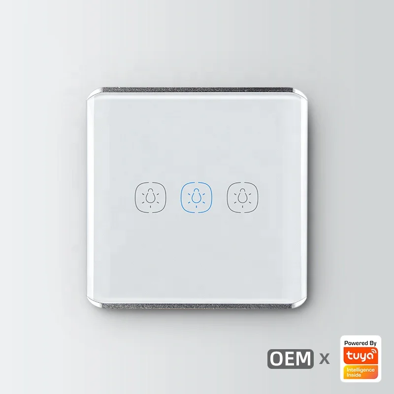 Amazon Alexa customized zigbee relay switch no neutral UK/EU Standard Yandex Alice 3 way light switch glass light switch