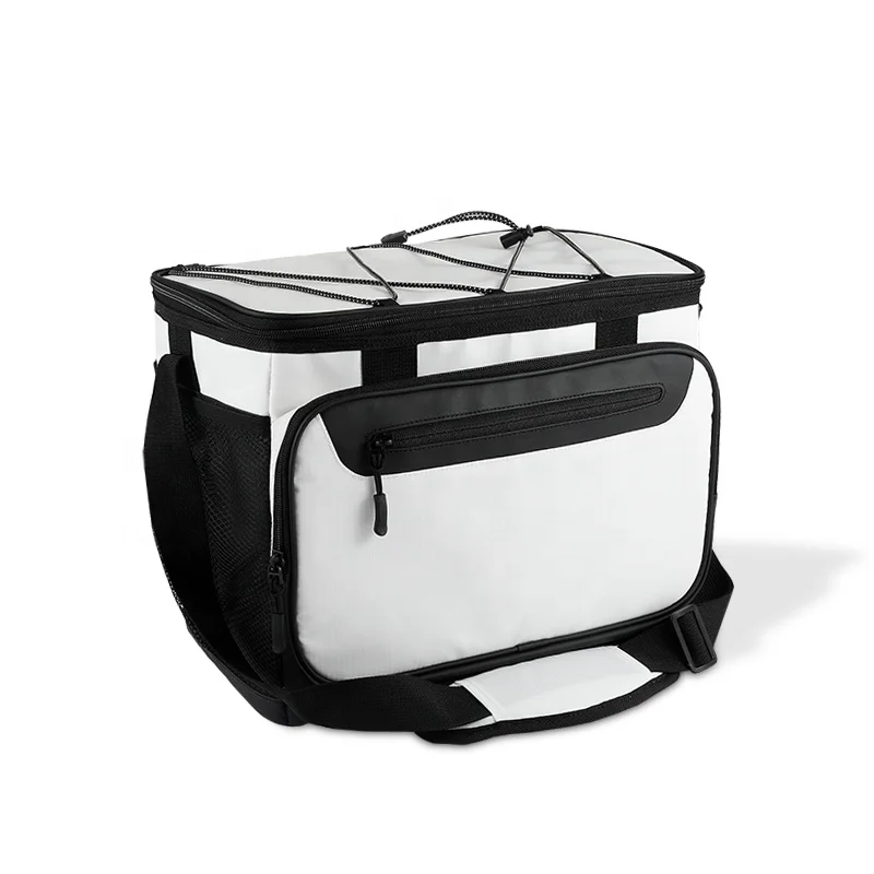 Large Capacity Insulated Lunch Bag Cooler Reusable Tote Bag with Folding Zip 30 Can dry bag waterproof coolerbox