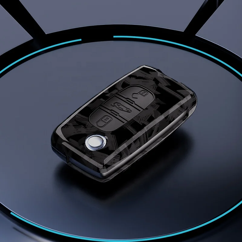 ABS Carbon Fiber 2/3/4 Buttons Car Remote Key Case For Peugeot 207 307 308 407 607 807 For Citroen C2 C3 C4 C5 C6