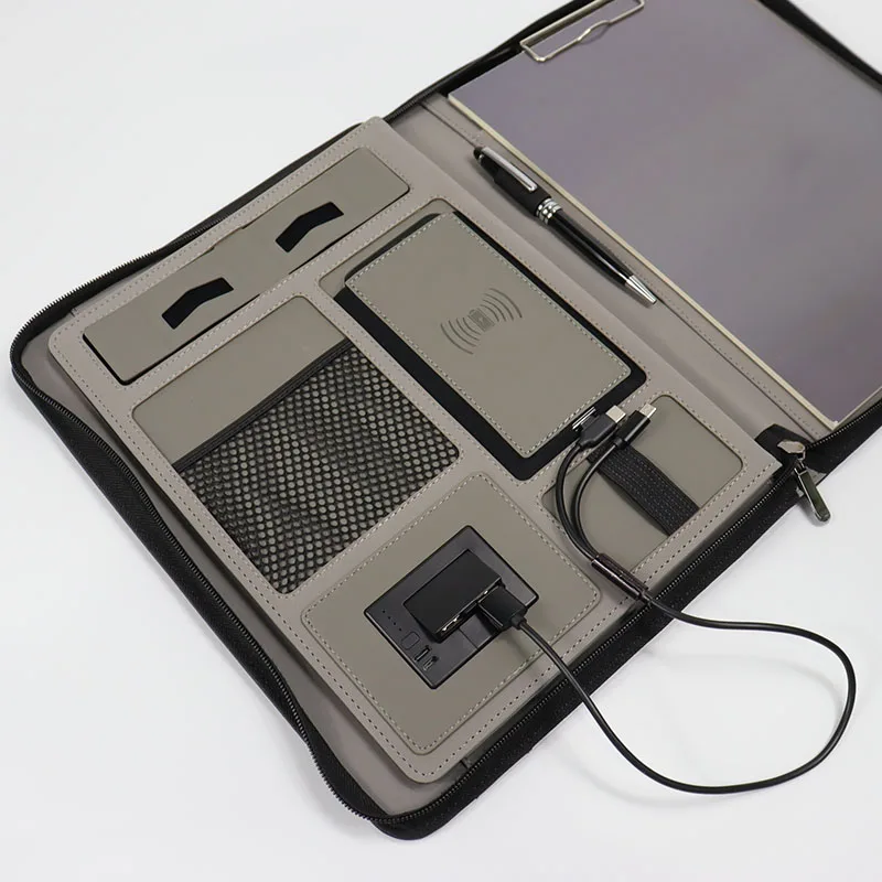 A4 черный портфель акций многофункциональный бизнес-офисный с power bank папка для путешествий