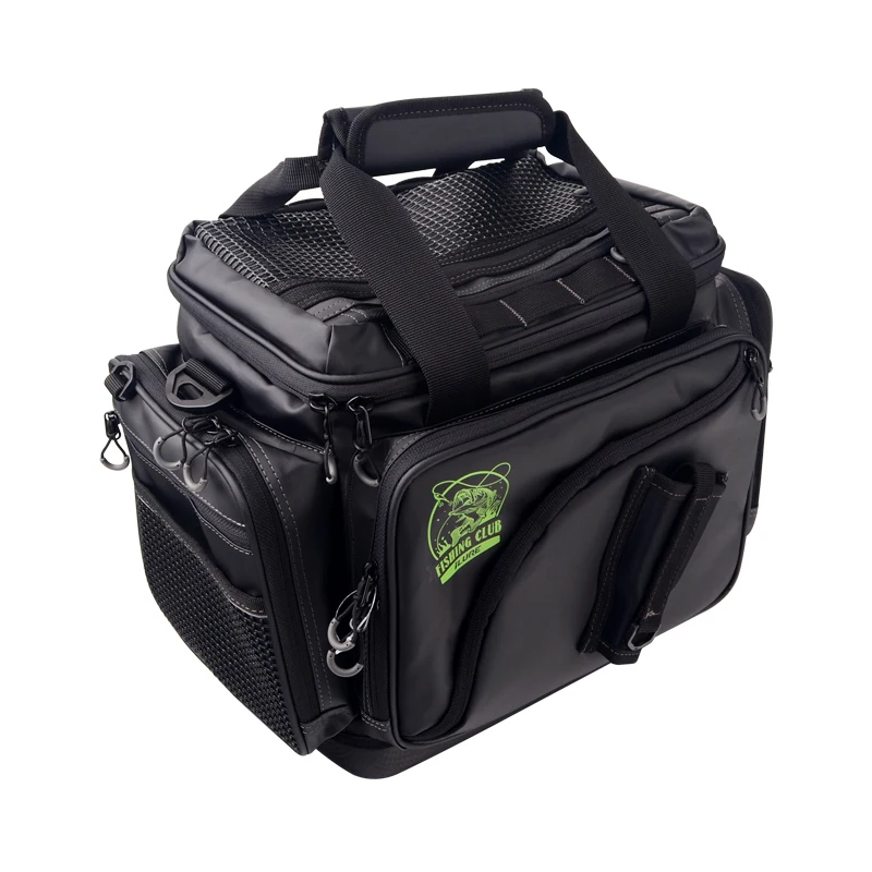 iLure High Quality MA-050 Black Waterproof Large Capacity Tackle Storage Spool Angling Equipment Bags