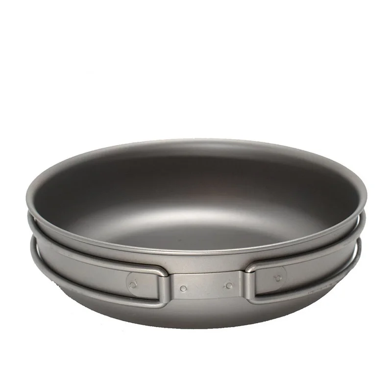 Pure titanium frying pan cooking pot camping pot outdoor portable folding