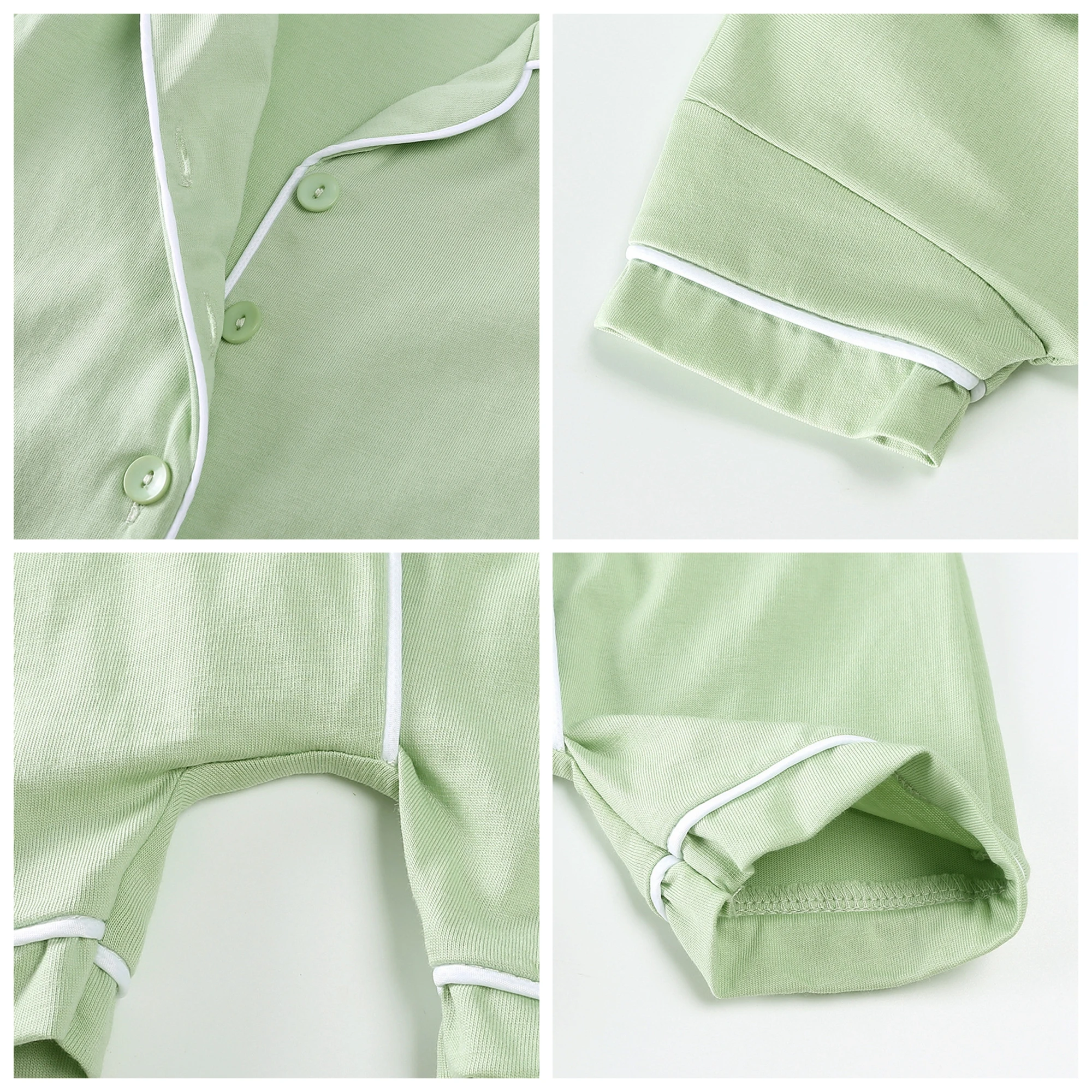 New Design Kids 100% Cotton Jumpsuit sleepwear Toddler Baby Boys Girls Short Sleeve Plain romper Pajamas Mommy and Me Pajamas