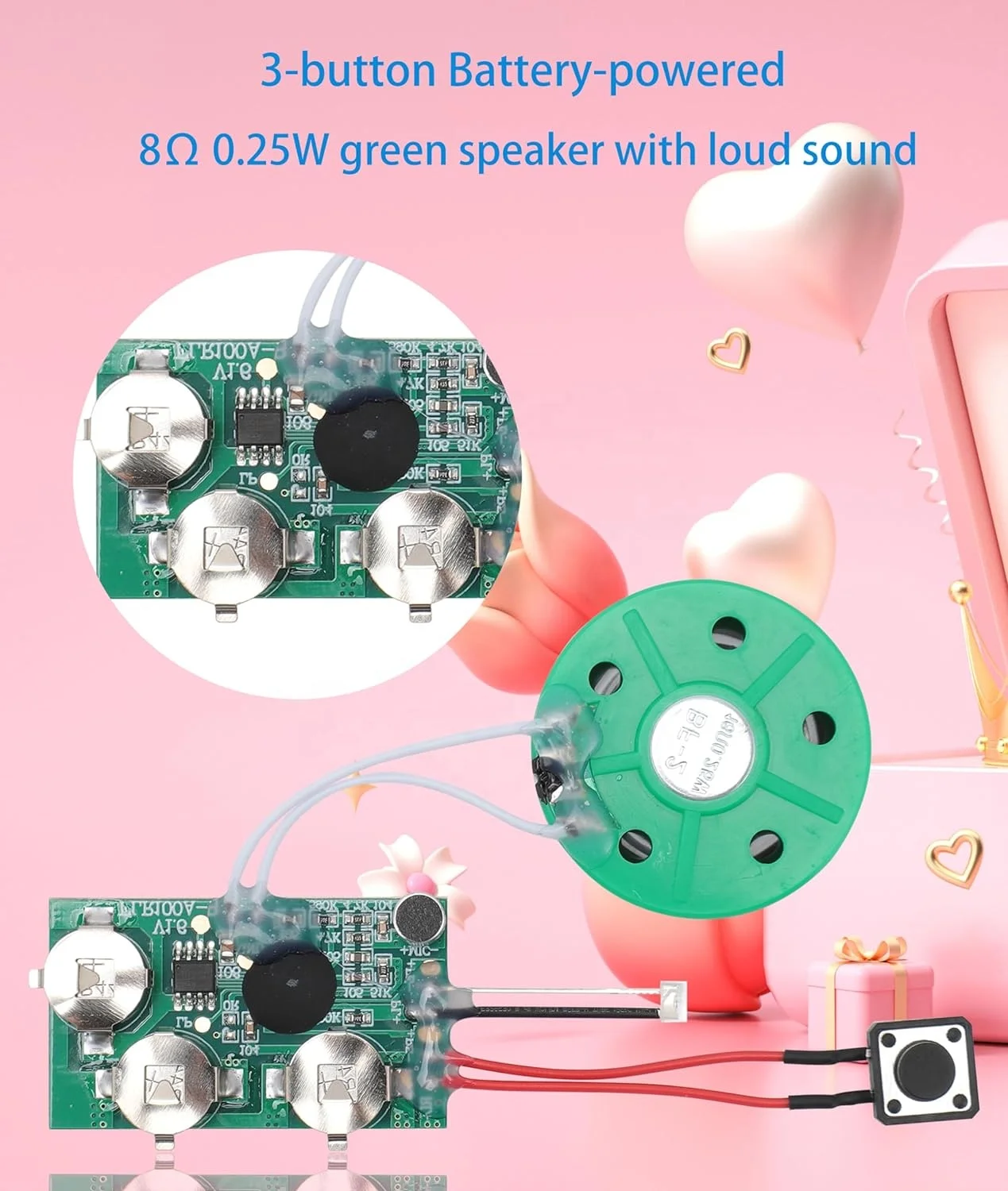 Записываемый голосовой модуль 4 Мб DIY записываемый приветствия музыкальный аудио чип радио рекордер для поздравительных открыток