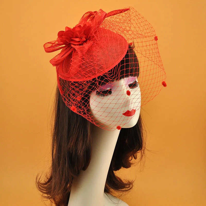 Womens New Mesh Veil Headband Hair Clip Ladies Church Cocktail Derby Hats Bridal Wedding Tea Party Fascinators Hat