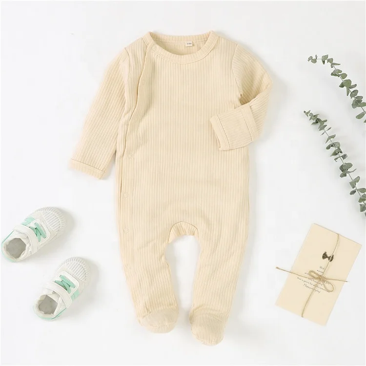 Wholesale Organic Cotton Snap Baby Grows Bodysuit Footie Romper
