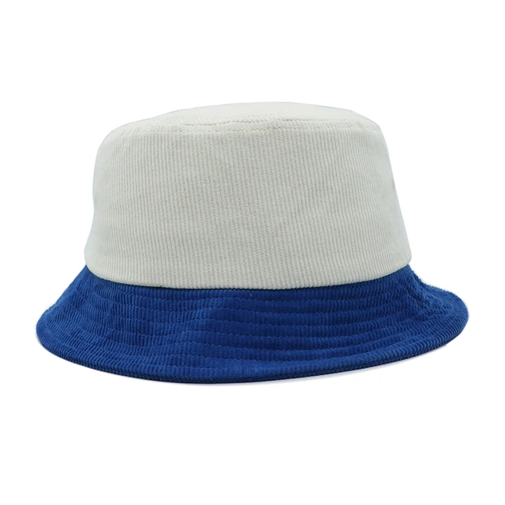 Top Quality Custom Hat Beanie Manufacturer Unisex Satin Lined Fishing Beach Outdoor Vacation Cotton Two-Tone Corduroy Bucket Hat