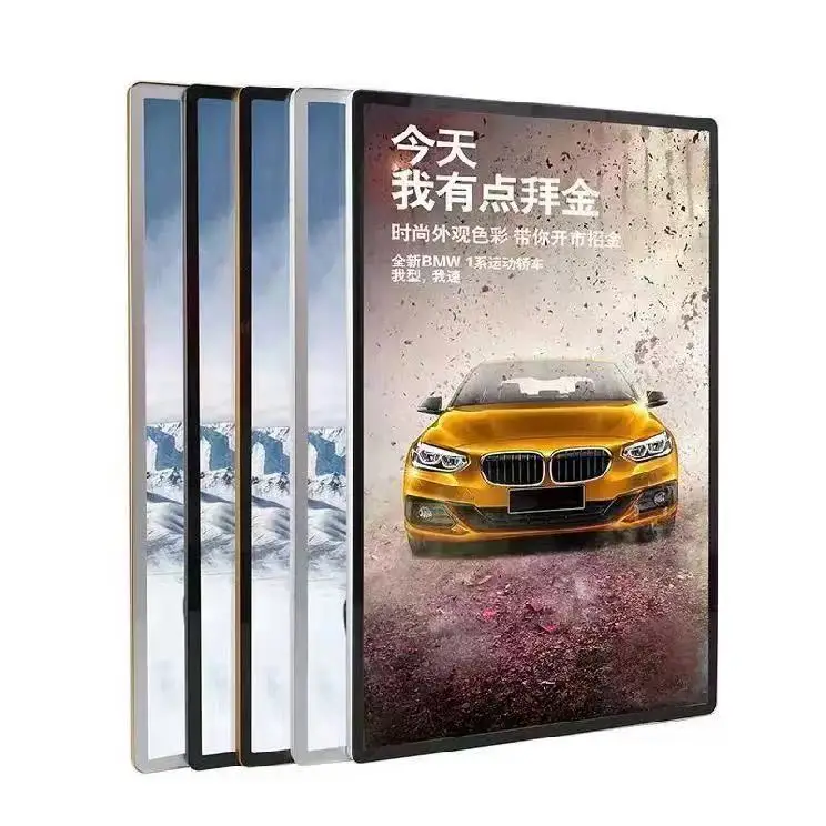 Ad LED Poster Frame For Restaurant&Cinema Marketing Products Led Advertising Light Box Aluminum Frame Tempered Glass Light Boxes