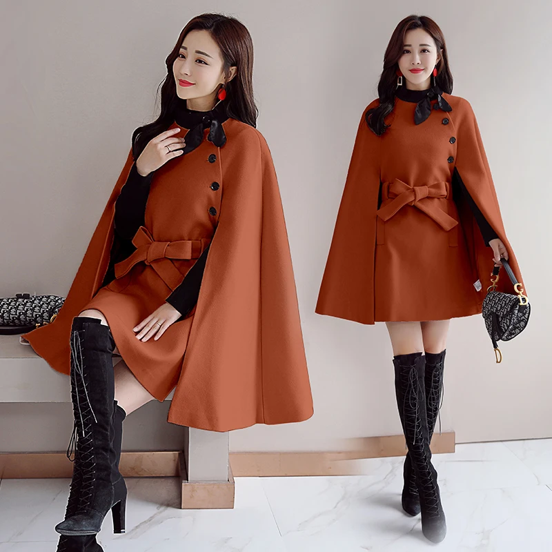 Cape jacket women double side wool cashmere feeling soft elegant design one size fits all women cape