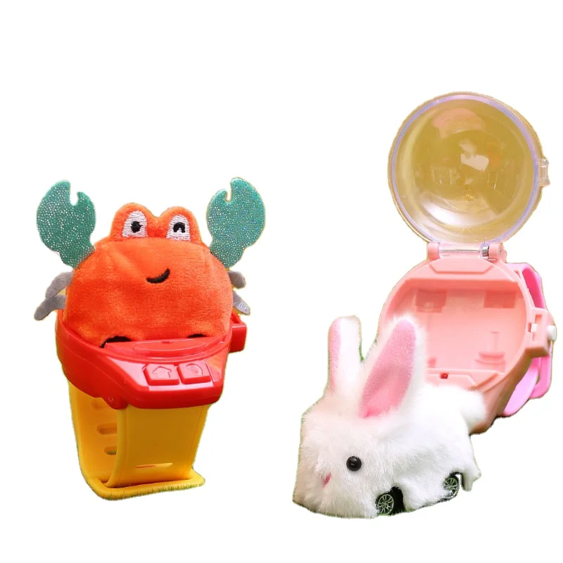Plush Animals Dolls Mini Remote Control Car Watch Hot Sale Electric Cute Cartoon Watch Control Car For Kids Gift