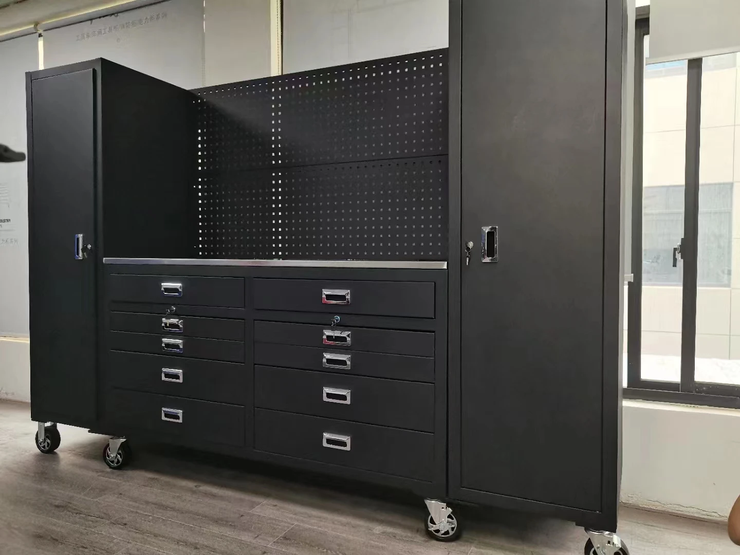 Goshen  YongKang factory  German Hot Sale Modern Wall Mounted Garage Module Tool Cabinet and Work Bench Tool Roller Cabinet