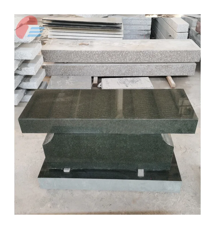Factory Price Evergreen Green Granite bench Headstones Tombstone and Monuments for Cemetery