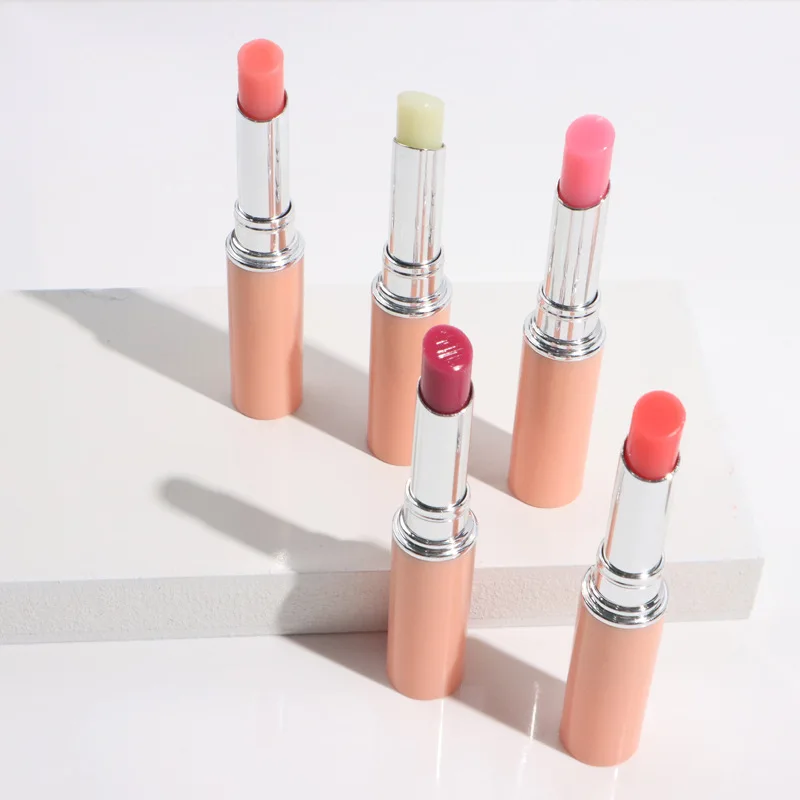 Best Selling 5 Colors Nude Tube Fruit Flavor Vegan Long Lasting Moisturizing Natural Lip Balm Custom Private Label