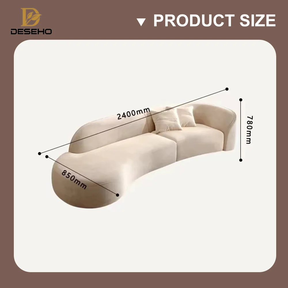 Hot Sale Modern White Couch Living Room Sofas Curved Sofa 3 Seater Velvet Fabric Sofa
