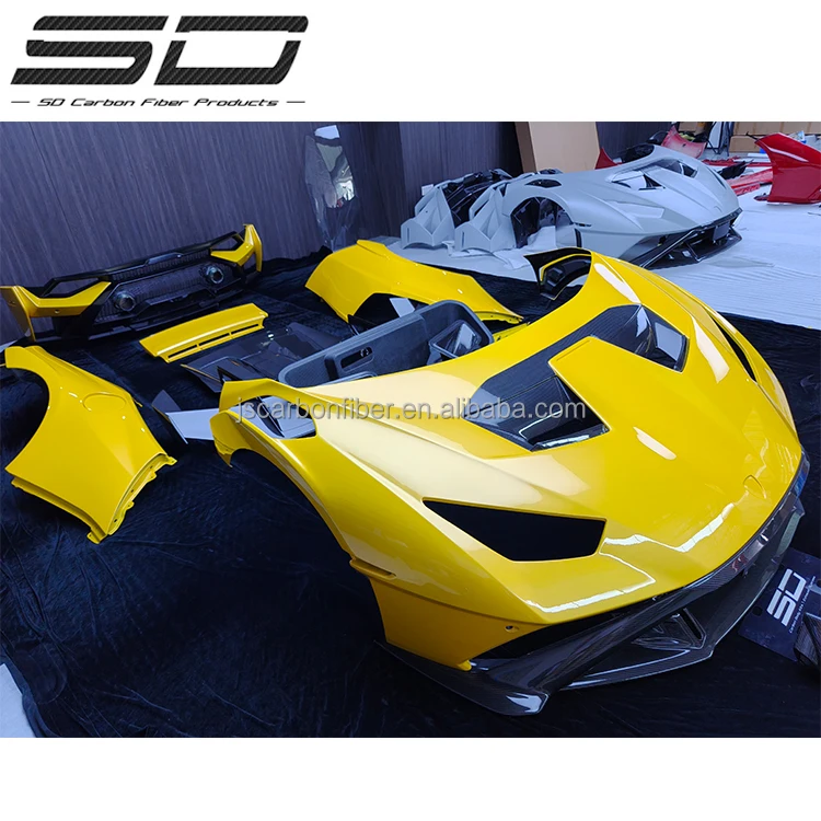 Half Carbon Fiber Front Bumpers Rear Bumper Engine Hood Side Skirts Bodykit for Lambor Huracan Lp610 EVO Spyder STO Body Kit