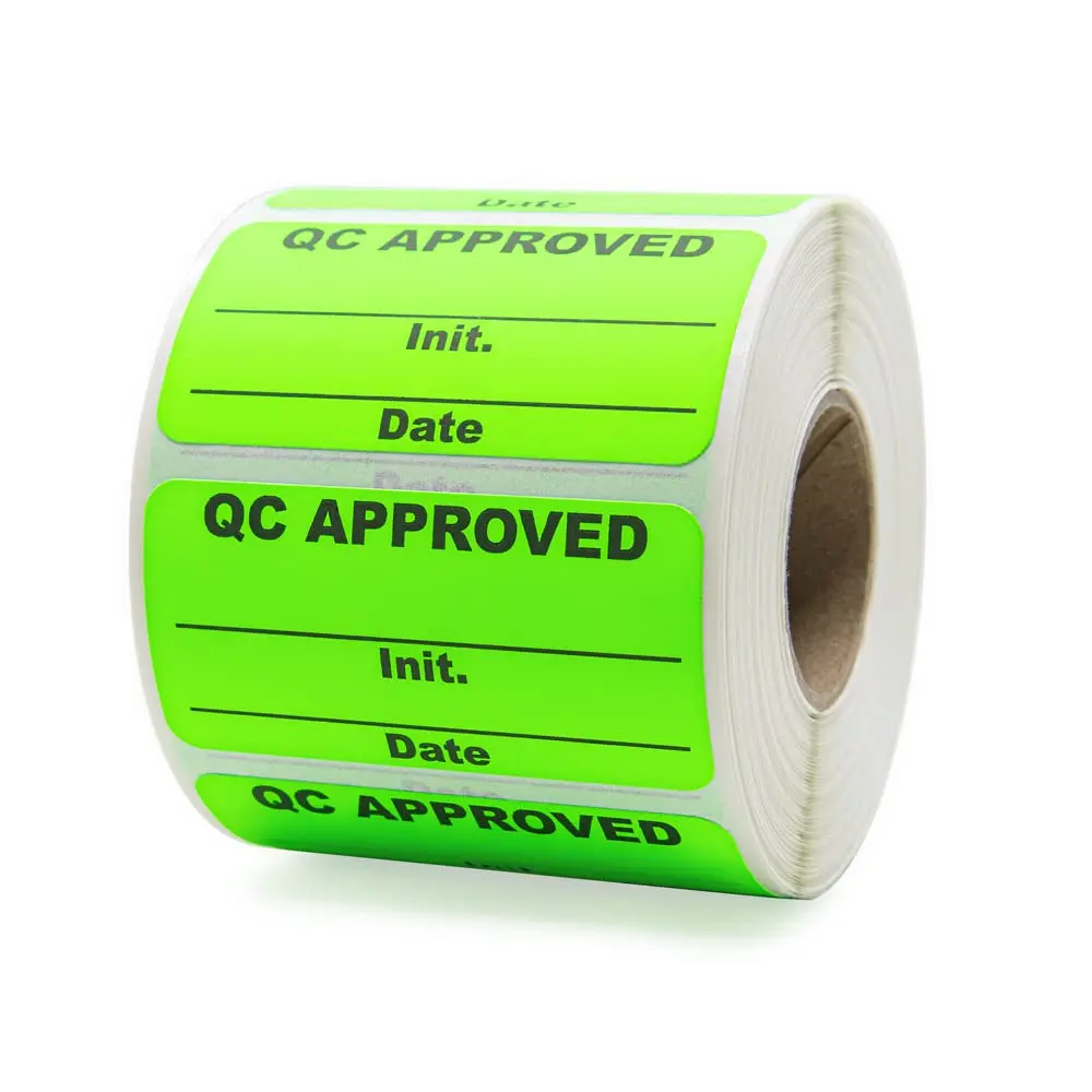 Good Quality Custom Private QC Passed Stickers Low Price QC Sticker Label Rolls