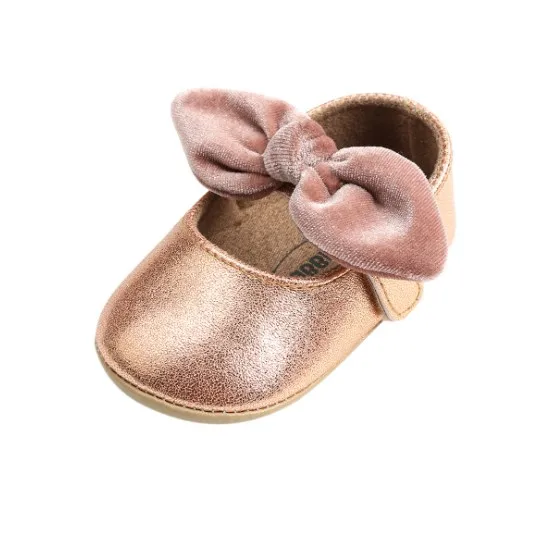 
New Born Baby Girl Toddler Shoes Princess Bow Design Soft Shoes 