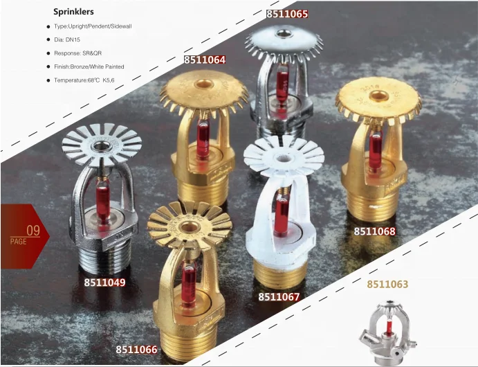 DN15 Upright/pendent/sidewall  SR&QR bronze/brass  white painted K5,6 fighting equipment fire sprinklers for firefighting