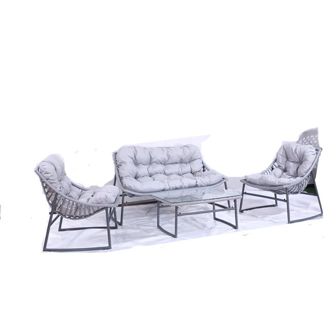 Nordic leisure High Quality Classic Outdoor Sofa Rattan Furniture Balcony Rattan Chair Sofa Creative Courtyard  Coffee Table