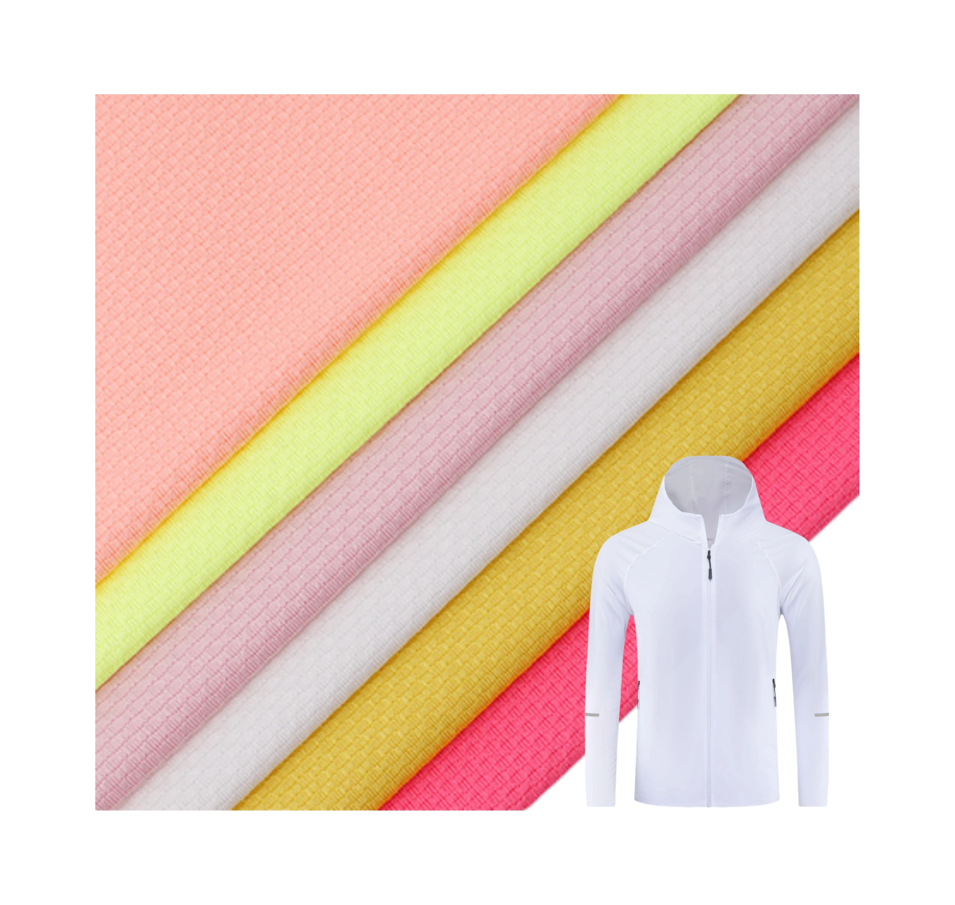 84% Polyester 16% Spandex 100D Spandex Mesh Fabric 170G Outdoor Sports Casual Sunscreen Clothing Knitted Elastic Sunscreen