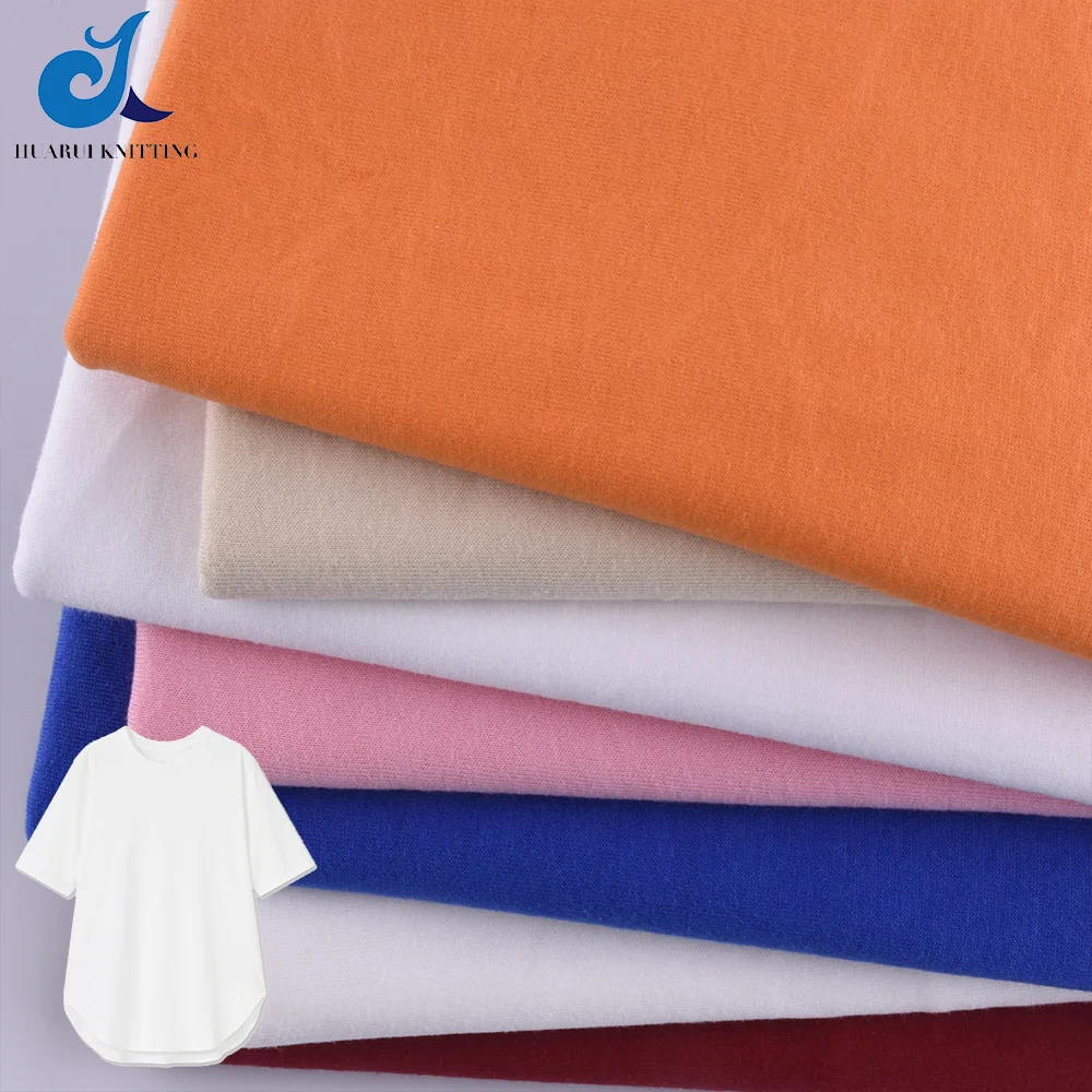 32S Manufacture High quality custom pure cotton fabric roll single  jersey knitting t-shirt fabrics baby cotton combed fabric