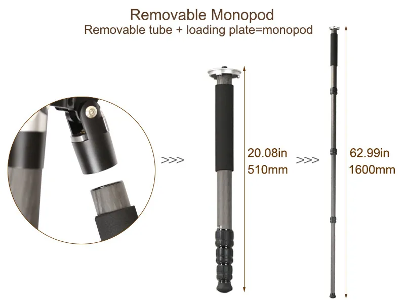 Large load bearing carbon fiber camera tripod hunting tripod stand