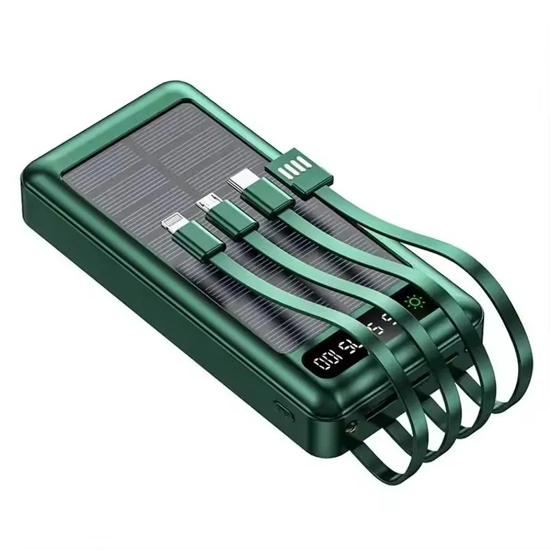 Annie innovative product super power bank 30000mah four port output digital powerbank solar portable charger 10w output power