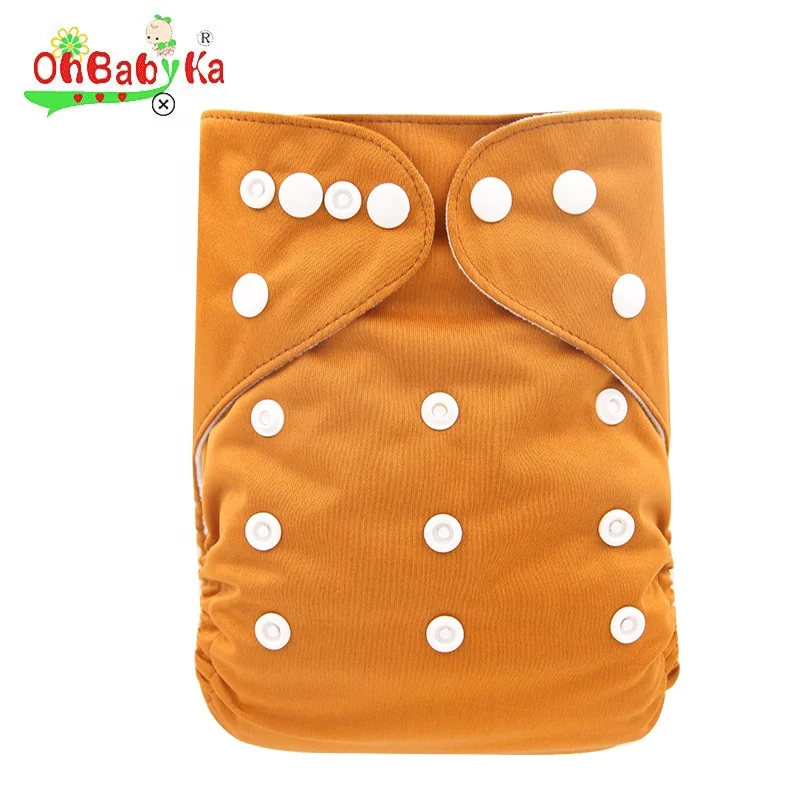 Ohbabyka Solid PUL Baby Cloth Diapers Reusable Washable Nappy Wholesale Prefold Cloth Diapers