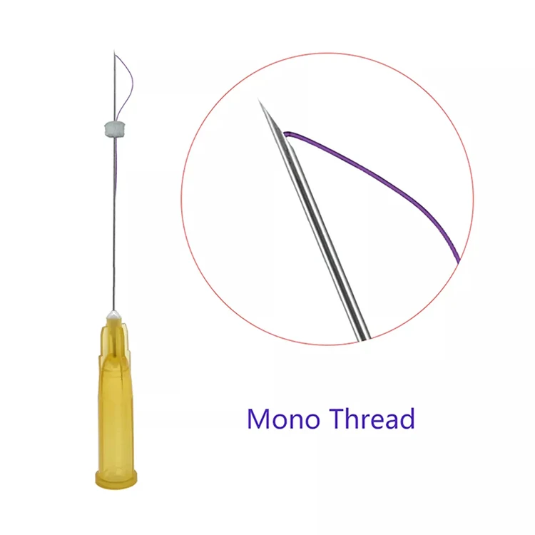 Buy High Quality Wrinkle Removal Pdo Thread Mono 27g 60mm Spiral Thread Lift Needle For Skin Use