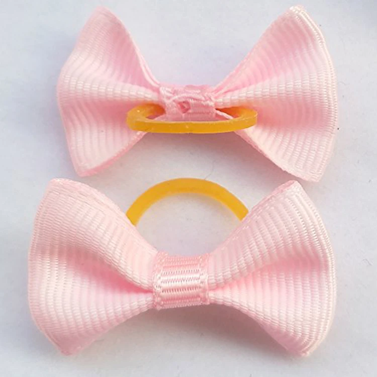 Wholesale Pet Puppy Cute Grooming Accessories Small Big Lace Bowknot with Rubber Band Dog Hair Clip Bows for Dog
