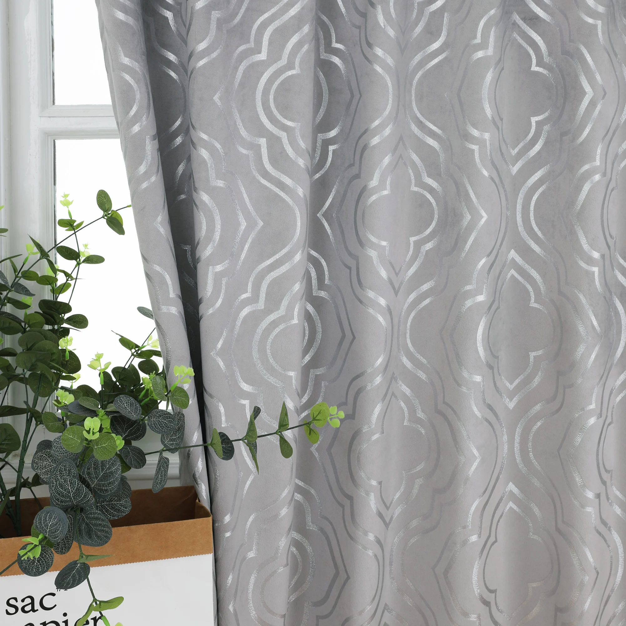 OWENIE curtains with full shading bedroom living room balcony sun protection thermal insulation gray simple rear strap style